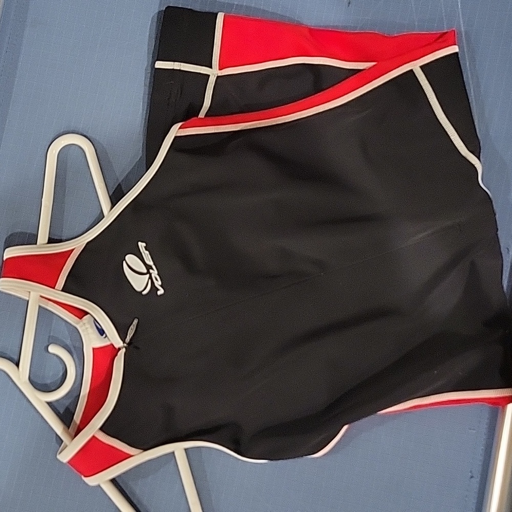 Voler Triathlon One Piece Suit, Adult small, black and red